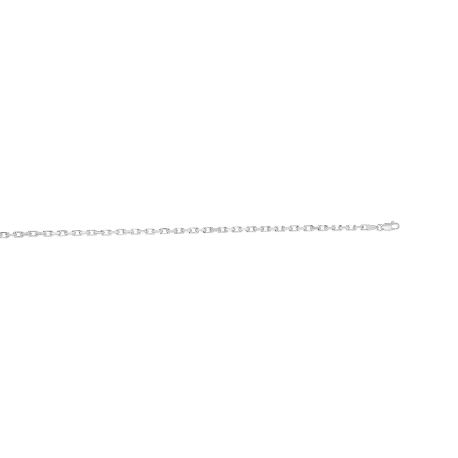 Sterling Silver Rhodium Plated French Cable Chain (3.40 mm)
